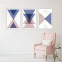 Ver imagem 2 de Kit 3 Quadros Geométricos Violet 24x18cm - com vidro:Madeira preta