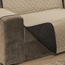 Ver imagem 2 de Protetor Impermeável Para Sofá De 04 Lugares Com Assento de 2,20M Dupla Face Manu - Cáqui Com Preto