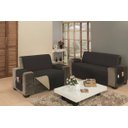 Ver imagem 3 de Protetor Impermeável Para Sofá De 04 Lugares King Com Assento de 2,40M D Face Manu - Cáqui Com Preto