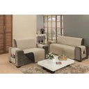 Ver imagem 1 de Protetor Impermeável Para Sofá De 04 Lugares King Com Assento de 2,40M D Face Manu - Cáqui Com Preto