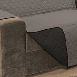 Protetor Impermeável Para Sofá De 04 Lugares King Com Assento de 2,40M D Face Manu - Cinza Com Preto - 2