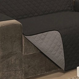 Protetor Impermeável Para Sofá De 04 Lugares King Com Assento de 2,40M D Face Manu - Cinza Com Preto - 4