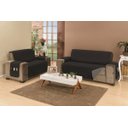 Ver imagem 3 de Protetor Impermeável Para Sofá De 04 Lugares King Com Assento de 2,40M D Face Manu - Cinza Com Preto