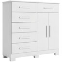Ver imagem 1 de Cômoda Sapateira para Quarto 2 Portas 6 Gavetas Potenza A04 Branco - Lyam Decor
