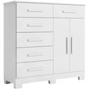 Ver imagem 1 de Cômoda Sapateira para Quarto 2 Portas 6 Gavetas Potenza A04 Branco - Lyam Decor
