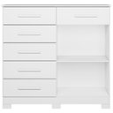 Ver imagem 7 de Cômoda Sapateira para Quarto 2 Portas 6 Gavetas Potenza A04 Branco - Lyam Decor