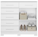 Ver imagem 7 de Cômoda Sapateira para Quarto 2 Portas 6 Gavetas Potenza A04 Branco - Lyam Decor
