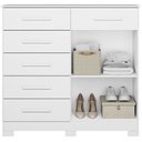 Ver imagem 6 de Cômoda Sapateira para Quarto 2 Portas 6 Gavetas Potenza A04 Branco - Lyam Decor