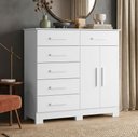 Ver imagem 2 de Cômoda Sapateira para Quarto 2 Portas 6 Gavetas Potenza A04 Branco - Lyam Decor