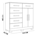 Ver imagem 3 de Cômoda Sapateira para Quarto 2 Portas 6 Gavetas Potenza A04 Branco - Lyam Decor