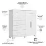Ver imagem 3 de Cômoda Sapateira para Quarto 2 Portas 6 Gavetas Potenza A04 Branco - Lyam Decor