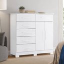 Ver imagem 4 de Cômoda Sapateira para Quarto 2 Portas 6 Gavetas Potenza A04 Branco - Lyam Decor