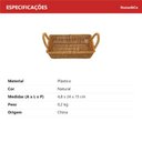 Ver imagem 6 de Cesto Organizador de Plástico Natural 4x19x19cm Multiuso Roupas Decoração Sala
