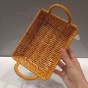 Ver imagem 4 de Cesto Organizador de Plástico Natural 4x19x19cm Multiuso Roupas Decoração Sala