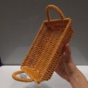 Ver imagem 5 de Cesto Organizador de Plástico Natural 4x19x19cm Multiuso Roupas Decoração Sala