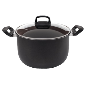 Caldeirão Tampa De Vidro Antiaderente Nº 24 Preto 6,7 Litros