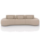 Ver imagem 3 de Sofá 5 Lugares Orgânico para Sala Living 366cm Vasti M03 Veludo Bege - Lyam Decor