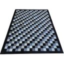 Ver imagem 1 de Tapete de Couro Tricolor Preto Branco Cinza 1,50x2,00 com Bordas