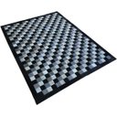 Ver imagem 2 de Tapete de Couro Tricolor Preto Branco Cinza 1,50x2,00 com Bordas