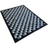 Tapete de Couro Tricolor Preto Branco Cinza 1,50x2,00 com Bordas - 2