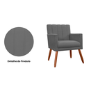 Ver imagem 2 de Jogo 2 Poltronas Decorativa Para Sala de Sala de Estar Cecília Suede Cinza - LM DECOR