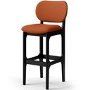 Ver imagem 3 de Kit 04 Banquetas Alta Bar Cozinha Sala Jantar Fixa Betta L02 Preto Tecido Terracota - Lyam Decor