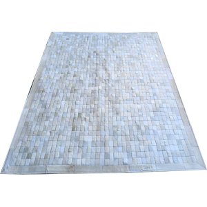 Tapete de Couro Branco 1,50x2,00 com Bordas