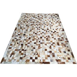 Tapete de Couro Marrom Malhado 2,00x3,00 com Bordas - 1