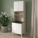 Ver imagem 2 de Paneleiro 4 Portas 1 Nicho MDF 70x221 cm Kali 1223122 Bianco Toq Branco Nicioli