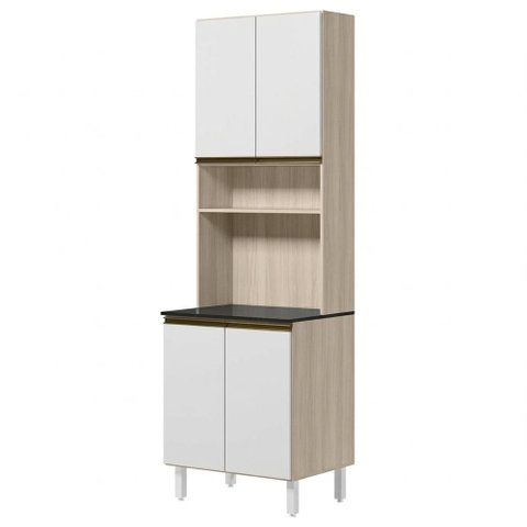 Paneleiro 4 Portas 1 Nicho MDF 70x221 cm Kali 1223122 Bianco Toq Branco Nicioli