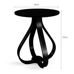 Mesa Lateral De Canto Pés Cebola 60x50cm Preto - 2