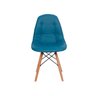 Kit 8 Cadeiras Dkr Charles Eames Wood Estofada Botonê - Turquesa - 3