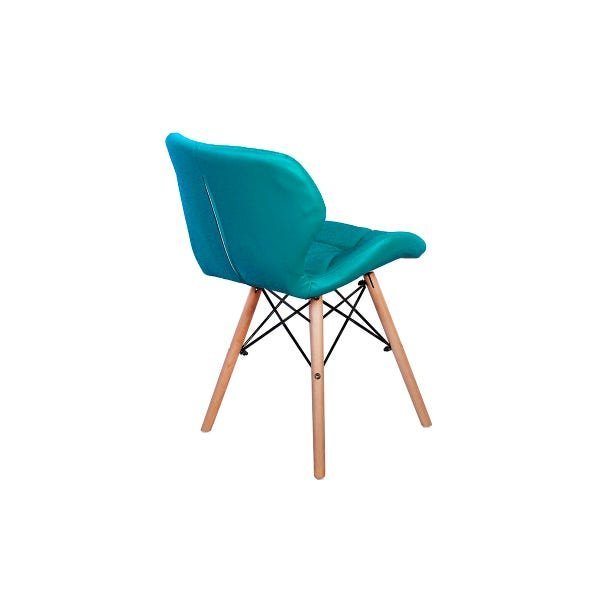 Cadeira Charles Eames Eiffel Slim Wood Estofada - Turquesa - 2