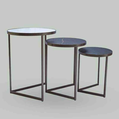 Mesa Lateral Meramack G Preto Fosco/fresno Negro Casa Cristallo