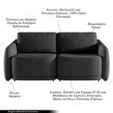 Ver imagem 3 de Sofá Cama Modulado Retrátil e Reclinável Varsóvia 216cm Veludo Cinza Chumbo G33 - Gran Belo