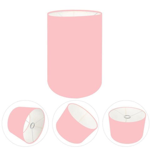 Cúpula Abajur e Luminária Cilíndrica Vivare Cp-7003 Ø15x20cm - Bocal Nacional Rosa-bebê