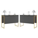 Ver imagem 1 de Conjunto Buffet Solar Nobre 3 Portas MDP Preto Dourado Casah