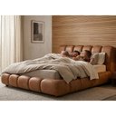 Ver imagem 2 de Cama Japonesa com Cabeceira Casal Nuvem Courino Caramelo - Sallar Home