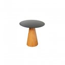 Ver imagem 1 de Mesa Lateral Cone Redonda 51cm Tampo Laqueado Base Laminada Em Madeira Freijó Preto