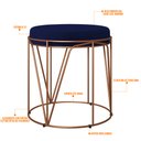 Ver imagem 4 de Kit 03 Puffs Decorativo Aramado Bronze Zaya L02 Suede Azul Marinho - Lyam Decor