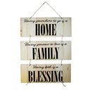 Ver imagem 1 de Placa Decorativa Frases Home Family Com Corda 70x40 Cm
