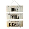 Placa Decorativa Frases Home Family Com Corda 70x40 Cm - 1