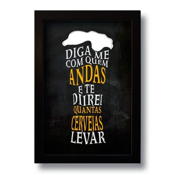 Quadro Decorativo Frase Cerveja 33x43 cm