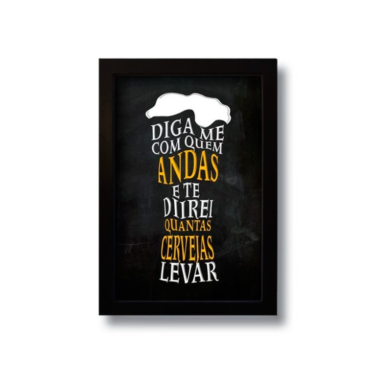 Quadro Decorativo Frase Cerveja 33x43 cm