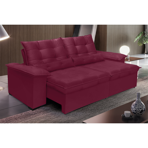 Sofá Retrátil e Reclinável Aspen 2.90m Super Pillow - Vermelho