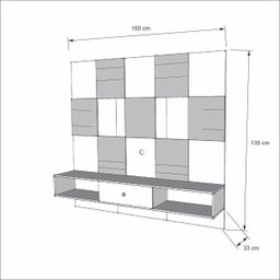 Painel Luxo Jb 5025 para Tv até 55 Perola com Caramelo - 2 Painel Luxo Jb 5025 para Tv até 55 Perola com Caramelo - 2