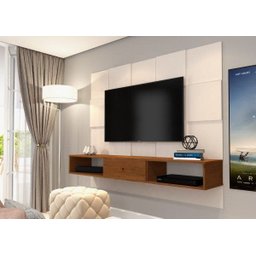 Painel Luxo Jb 5025 para Tv até 55 Perola com Caramelo - 1 Painel Luxo Jb 5025 para Tv até 55 Perola com Caramelo - 1
