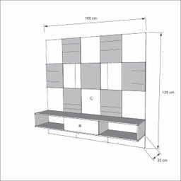 Painel Luxo Jb 5025 para TV até 55 Perola com Caramelo - 2 Painel Luxo Jb 5025 para TV até 55 Perola com Caramelo - 2