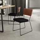 Ver imagem 2 de Kit 02 Cadeiras Decorativas Sala De Jantar Allana L02 Couríssimo Marrom Linho Chumbo - Lyam Decor