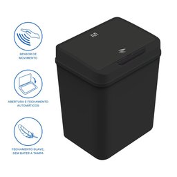 Lixeira Automática com Sensor 9l Preta - Ei080 Ei080 Multilaser - 2